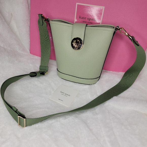 NWT Kate Spade Audrey Mini Bucket Crossbody Bag, Sage Green - Picture 2 of 14